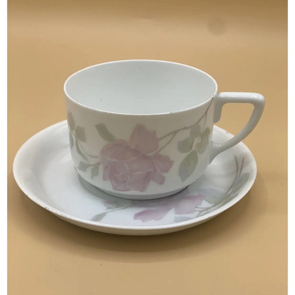 Rosenthal Donatello Selb Bavaria Big Pink Roses Cup and Saucer
